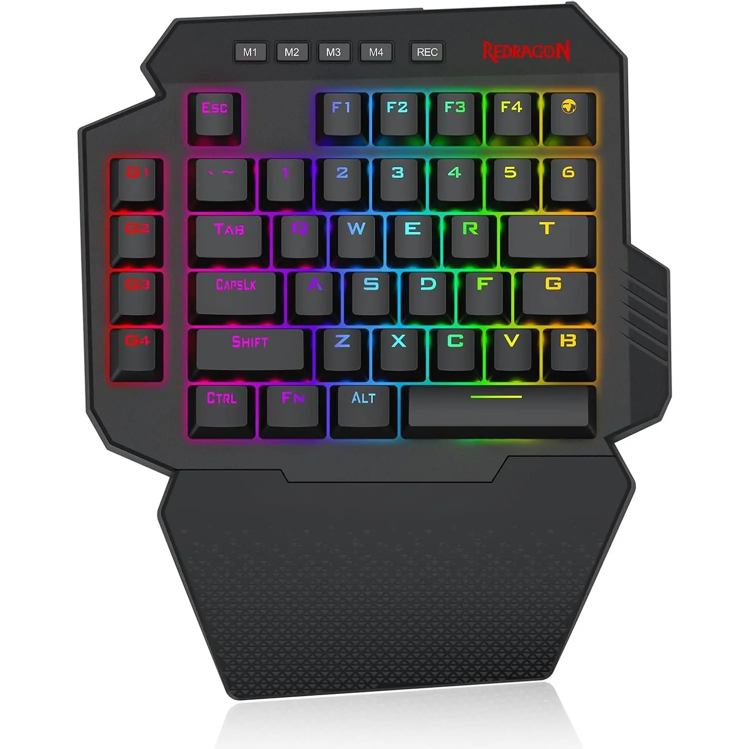 Redragon K758 Wired One-Handed RGB Mechanical Gaming Keyboard, 39 Keys Type-C Professional Gaming Keypad w/Upgraded Hot-Swappable Socket, 4 Onboard Macro Keys & Dedicated Wrist Rest sohochic