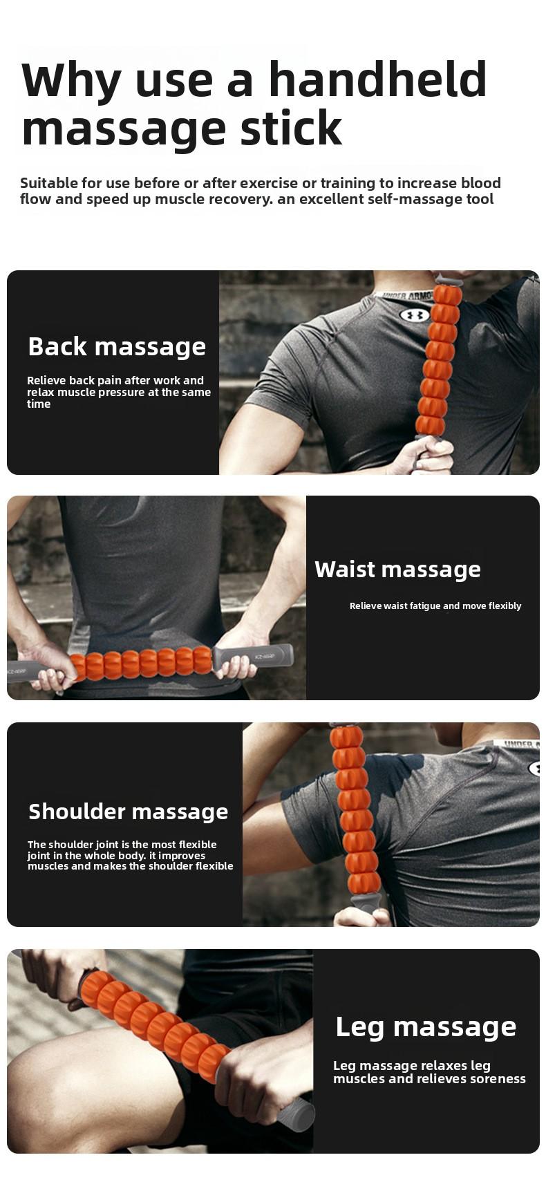 Fitness recovery massager, leg fascia relaxation roller, Langya massage stick, cross-border yoga products