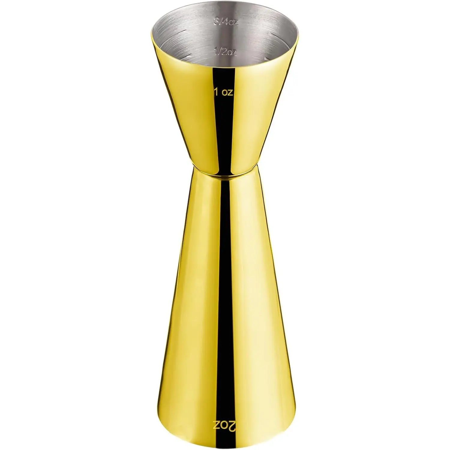 2 count Double  Jigger for Bartending,1OZ 1/2OZ,Flat   |  304 18/8 Stainless Steel, Internal Measurements,  Jigger, Ideal for Bartending