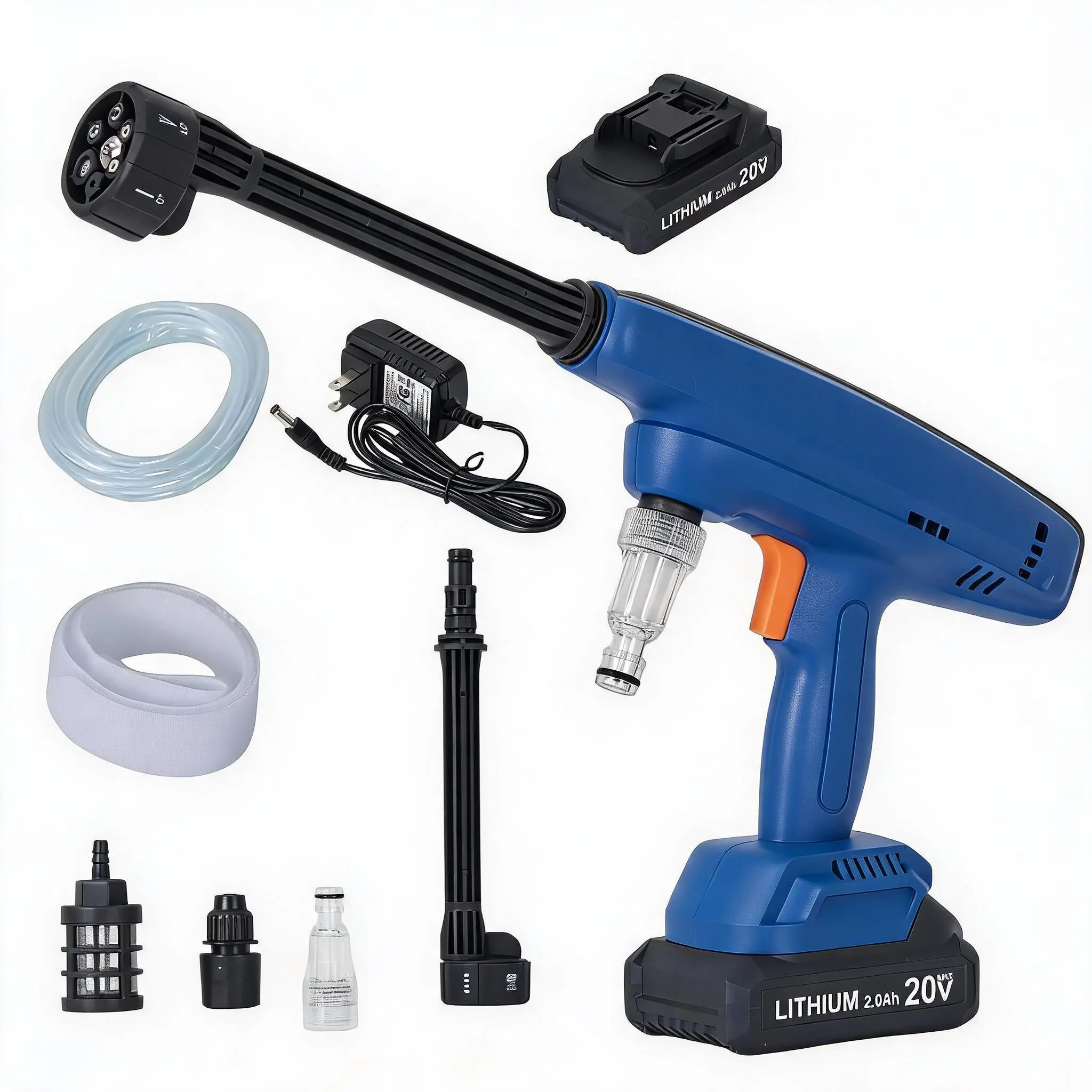 【GAOMON】Cordless Pressure Washer, Wireless Portable Power Washer with Foam Pot, 6-in-1 Nozzle, Rechargeable Battery, Self-Prime from Bucket, Lightweight Car Wash Sprayer for Car, Patio Cleaning