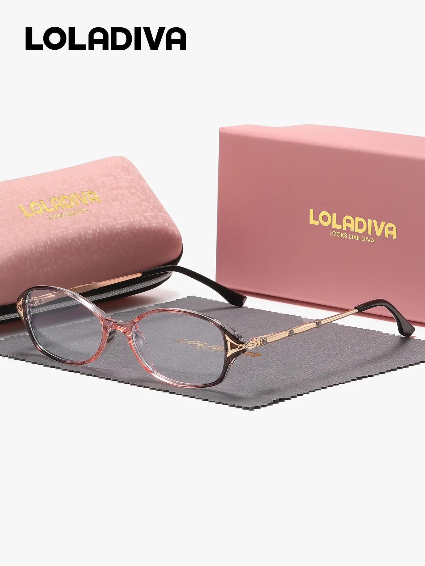 LOLADIVA 1 Piece Unisex Artistic Modeling Full Frame Plaon Glasses Fashion Trend Oval Frame Plaon Glasses