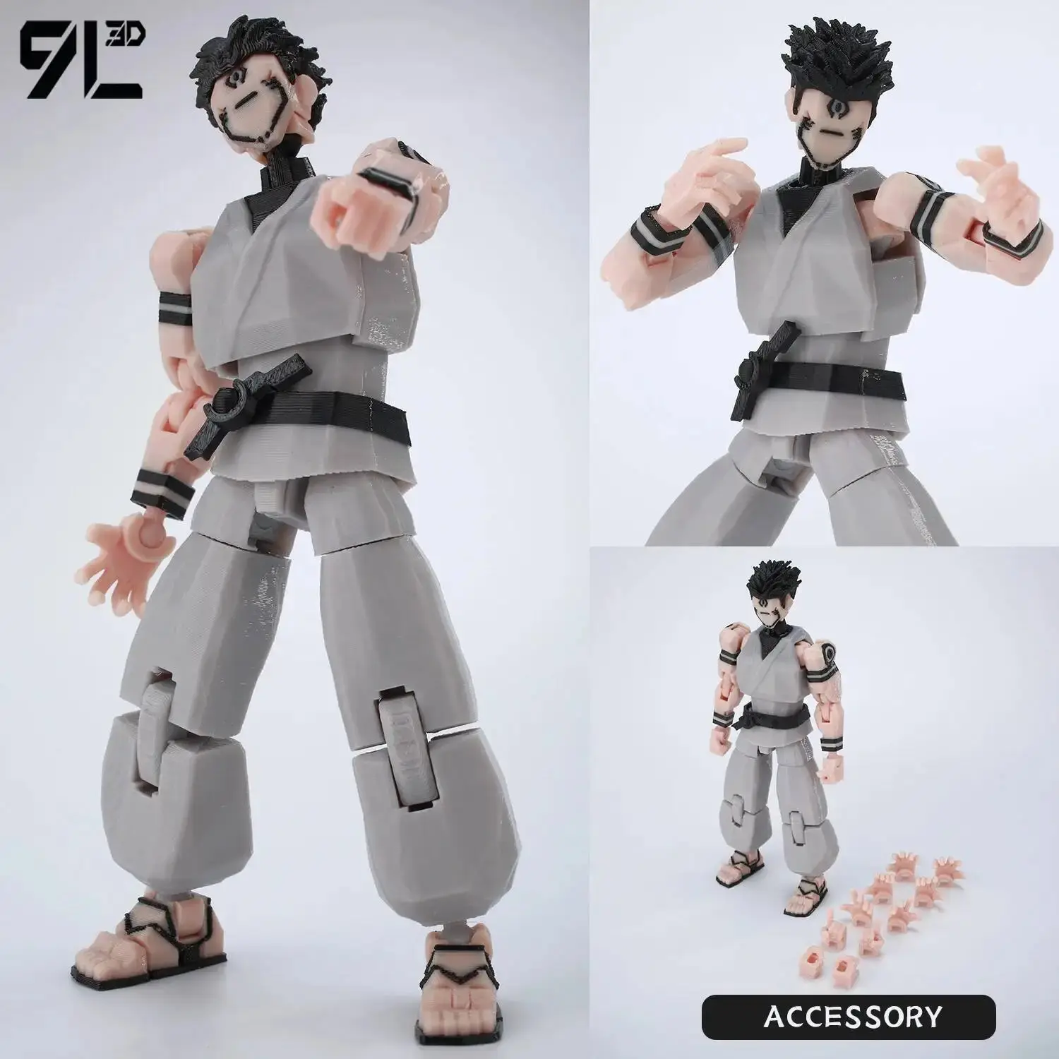 3D Printed Dummy13 T13 Grey Outfit Articulated Anime Figure - 14cm/5.5in Model Kit Action Figure, 30+ Articulation Points, Dynamic Poses, 14+Y Collectible Doll, Stress-Relief Gift for Valentine's Day, Articulated Figurines, Anime Figures, 3D Printing