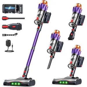 Cordless Vacuum Cleaner for , 600W/50KPa  Suction, 60Mins Self-Standing Stick Vacuum with Anti- Brush & LED Display, Lightweight Handheld Vacuum for , Carpets & Hard Floors
