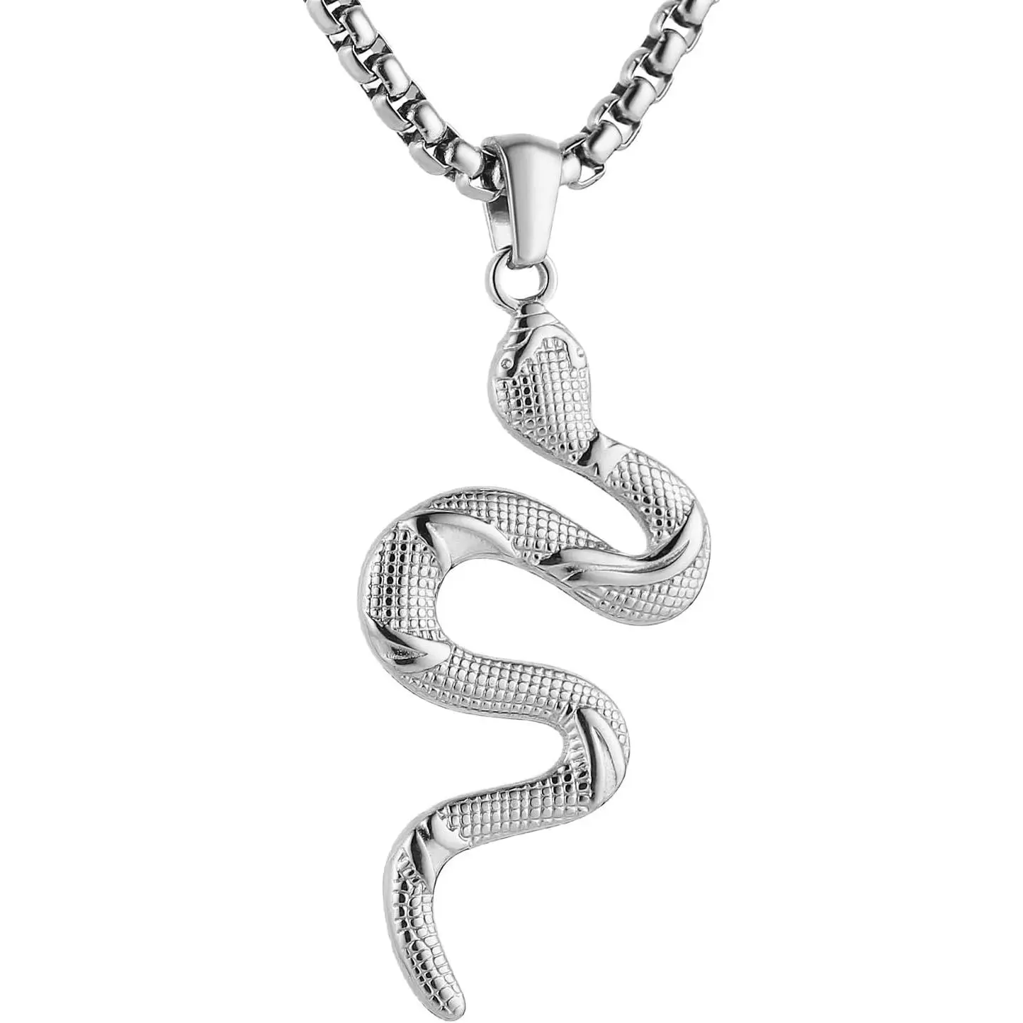 Retro Snake Necklace for Men Women Stainless Steel Gothic Punk  Hop  Pendant Biker Party