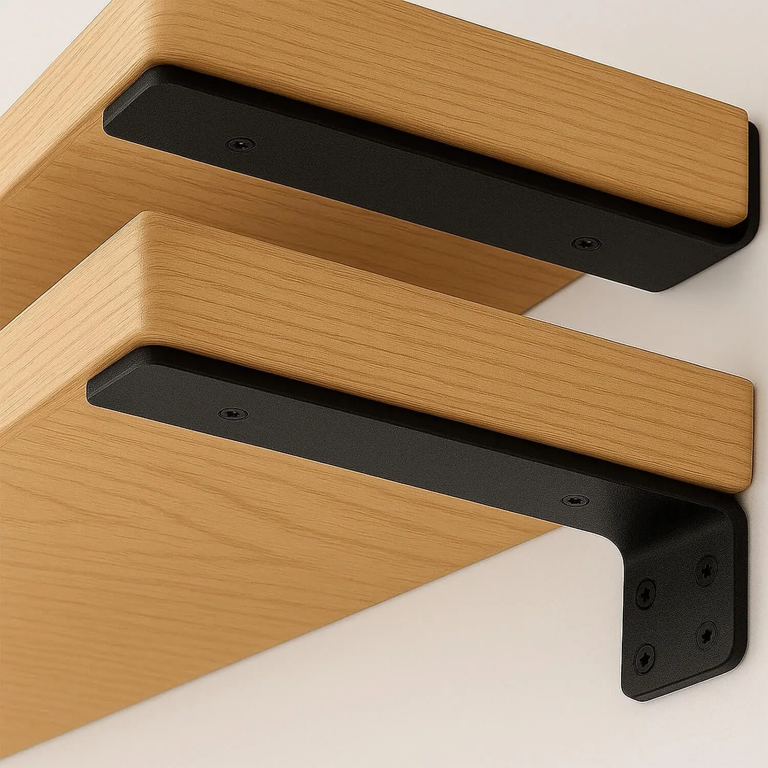 Heavy Duty Floating Shelf Brackets 6 Inch, 6 Pack, Black Coated Metal L Brackets for Wall Shelf Support, DIY Mounting, 1/5 Inch Thick, 160 LBS Load CapacityGift