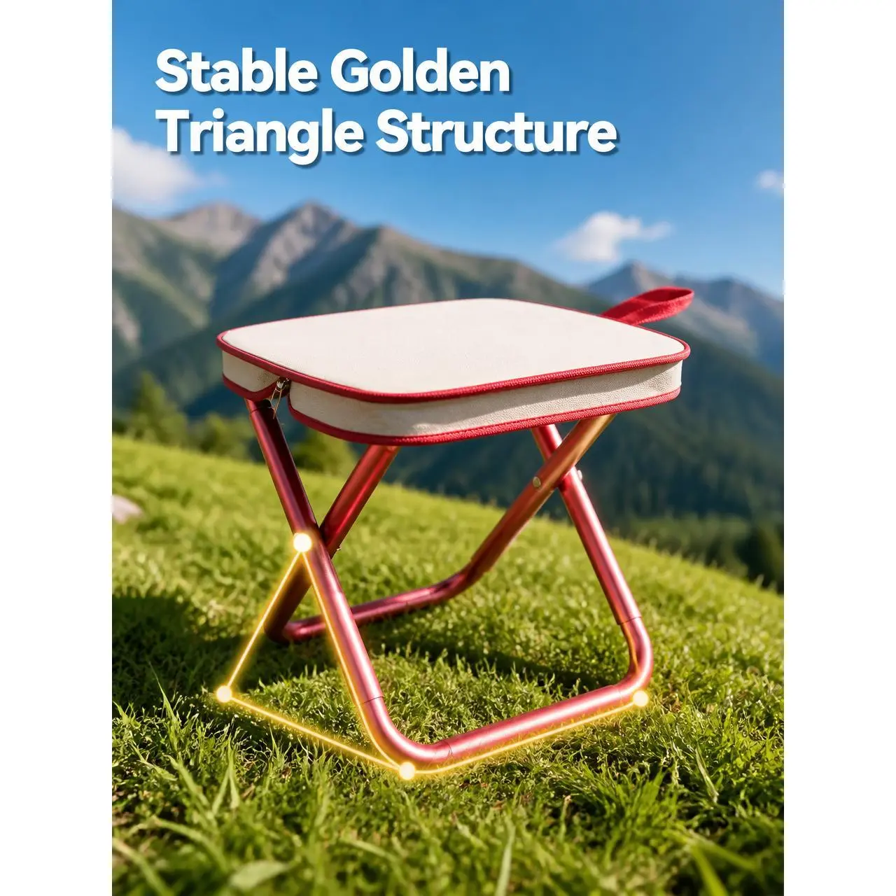 Ultra-Portable Folding Camp Stool with Carry Bag | Heavy-Duty 0.8mm Steel Frame & 600D Oxford Fabric | Supports 330 lbs | Mini Chair for Camping, Fishing & Hiking
