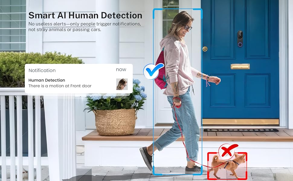AGS Orbitell 1080p Wireless Wi-Fi Video Doorbell Camera with Two Way Audio, Night Vision, Cloud Storage, Smart AI Motion Detection, Support 2.4GHz Wi-Fi only