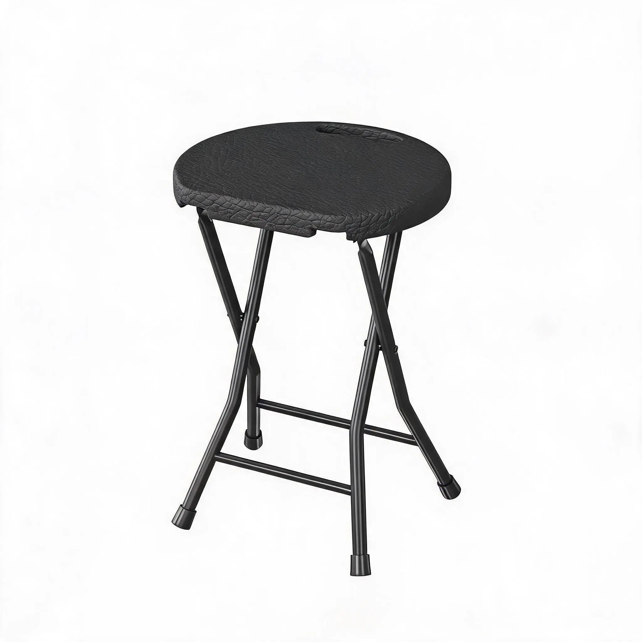 Folding Stool, Round Compact Folding Stool Chair with Anti-Slip Feet, Portable Compact Foldable Chair for Kitchens, Breakfast, Bars, Dining, Indoor Outdoor Seating Needs, 600Lbs Capacity