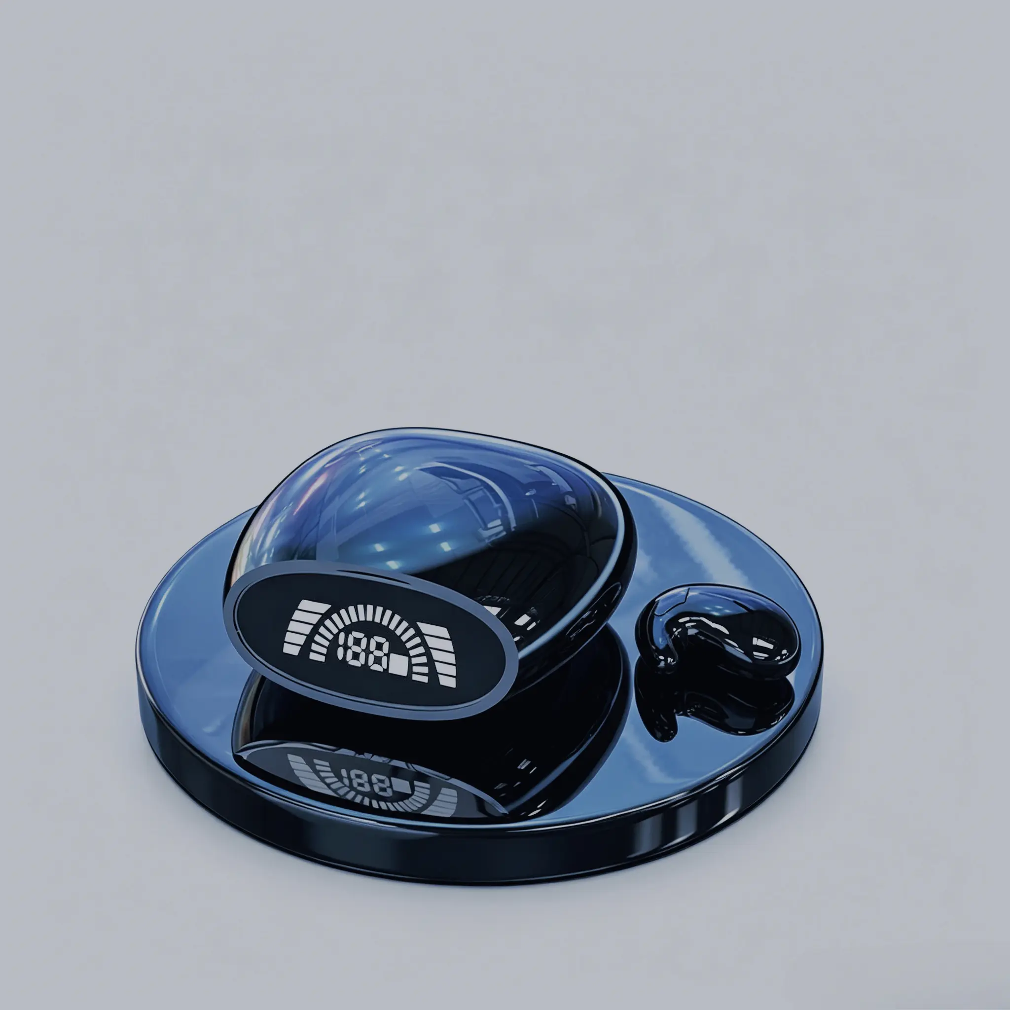 Wireless Bluetooth-Compatible Headphones with Built-in Mic, Built-in Cell, Ultra-Thin Invisible Design, Lightweight Ergonomic Fit, Side Sleep-Friendly Cloud-Soft Comfort, Waterproof In-Ear Style, Single Pair