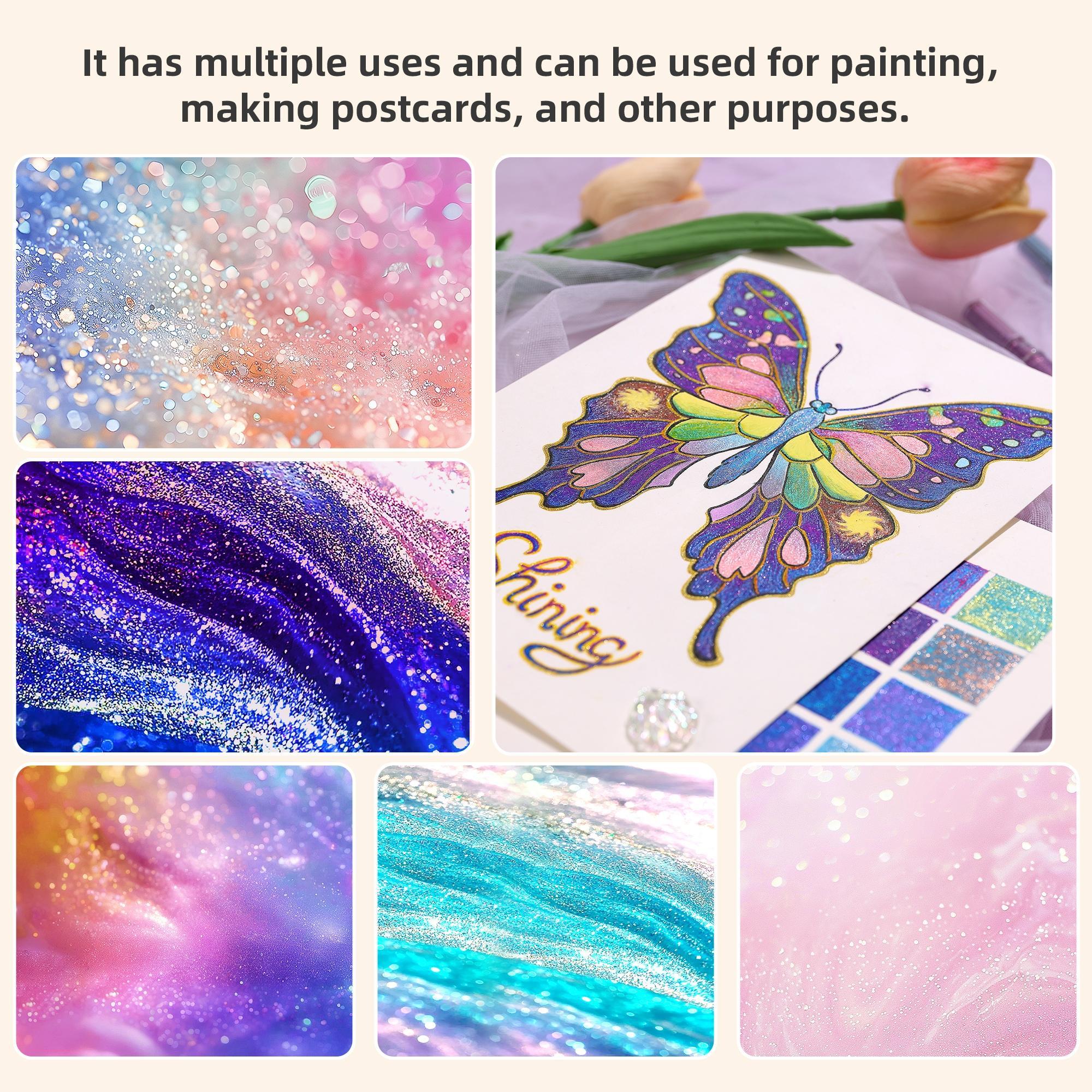 Double Blinking Color Glitter Gel Pen, 16/24 Color Sparkle Gel Pens for Adult Coloring Books Drawing Doodling, Coloring Pens for DIY Birthday Cards