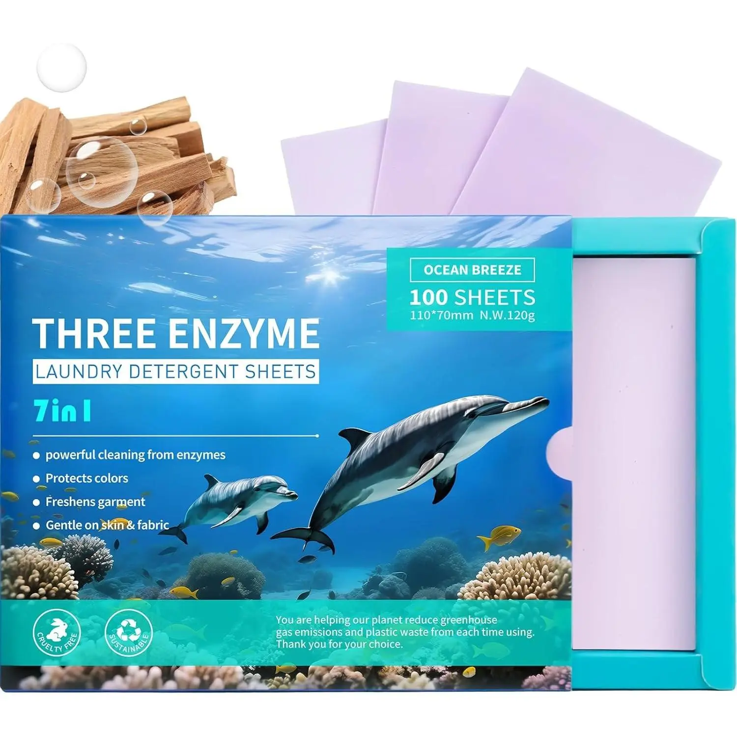 Travel Laundry Detergent Sheets - Liquidless Laundry Sheets Detergent for Travel No Plastic &  ( Amberwood)