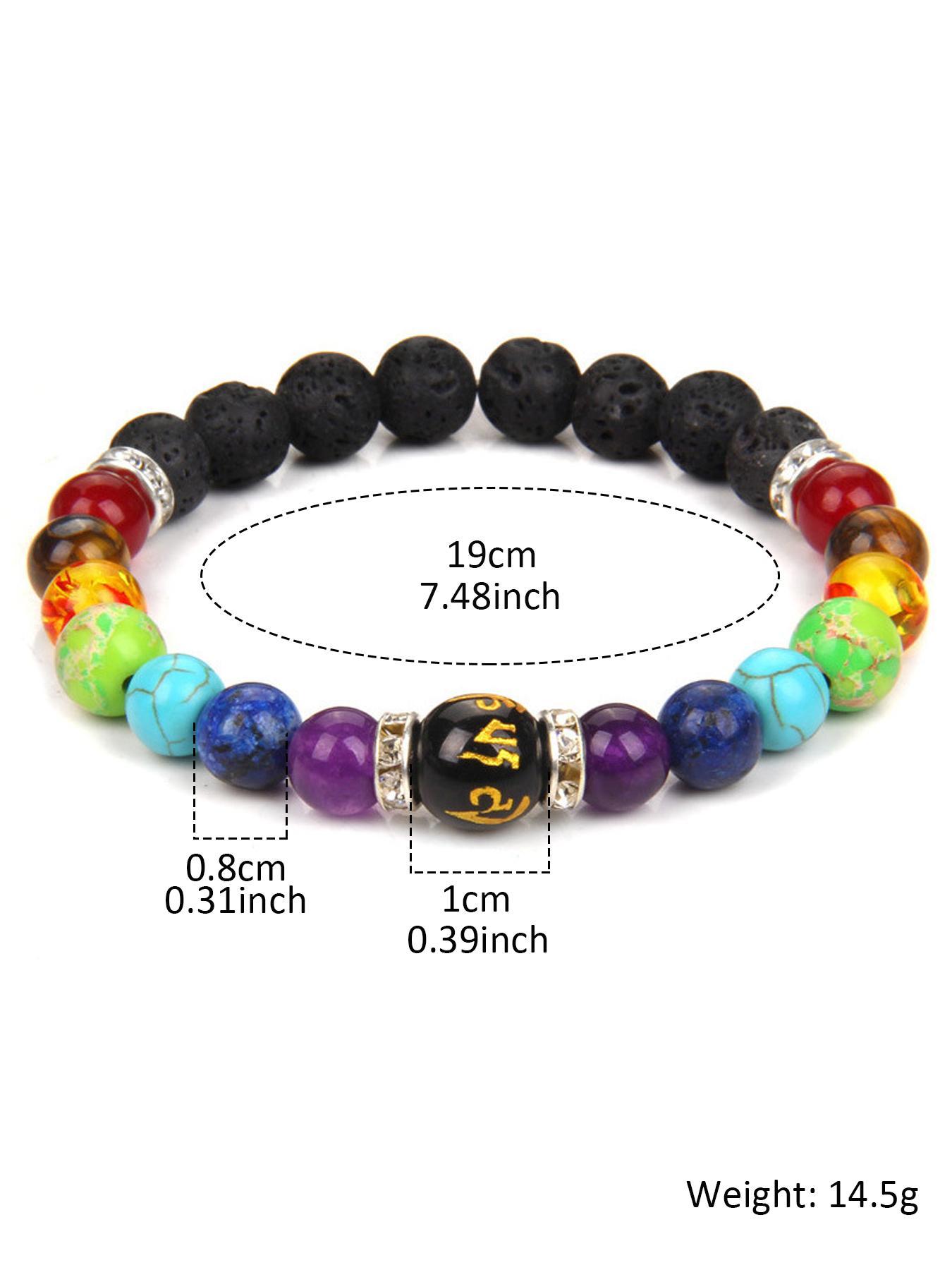 Unisex Mixwd Color Stone Beaded Bracelet, Jewelry Bracelet, Adjustable Bracelet for Women & Men, Fashion Accessories for Daily Wear