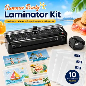 4 in 1 Laminating Machine A4 laminator with Integrated Cutter, 60s Warm Up, Never Jam Technology, Safe and Reliable MiniLaminater for Photos/Docs/Cards, Suitable for Family, Office and School