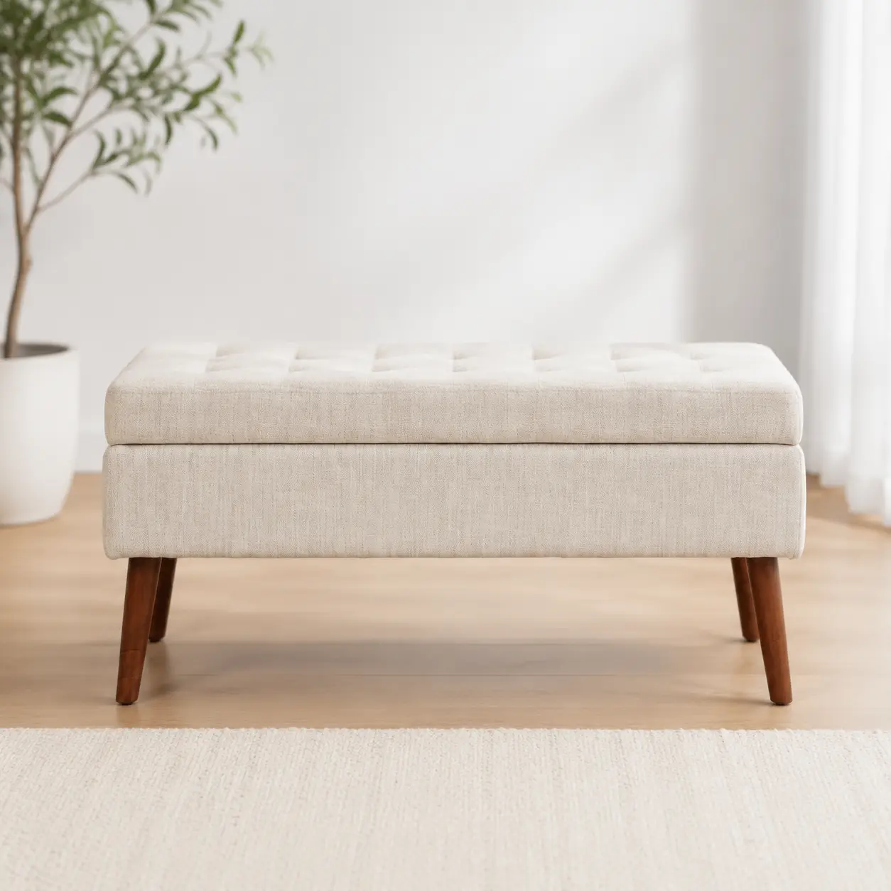 Littleox Storage Bench with Storage Bench for Bedroom End of Bed Bench Foot of Bed Bench Entryway Bench Storage Ottoman Bench 43.3" W x 17.7" Leather Bench