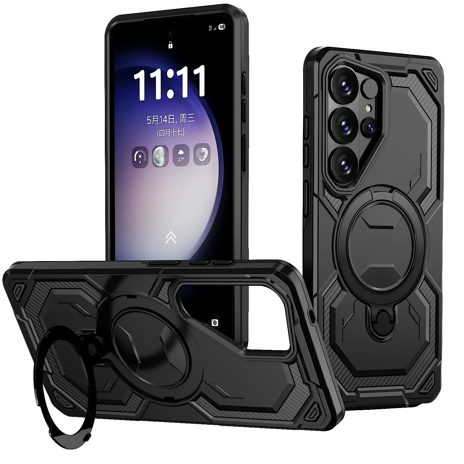Samsung Galaxy S26 Ultra Smartphone Case, Magsafe Compatible, 360° Rotating Stand, Military Grade Shockproof Protective Cover, Durable Phone Shell
