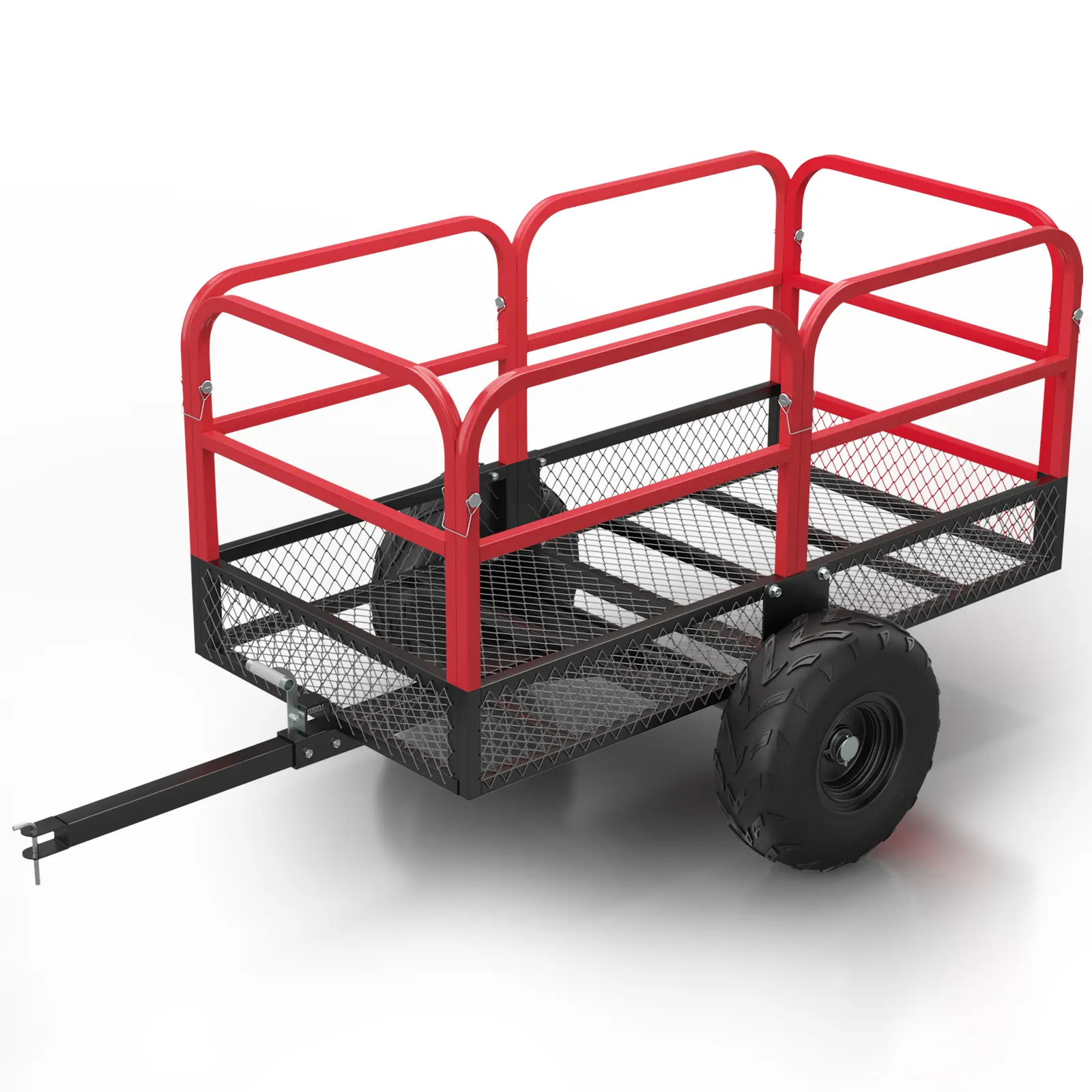 Heavy Duty Utility Cart Cargo Trailer, 1700 Lbs 15 Cubic Feet, Yard Utility Trailer with Removable Sides and Handle, Garden Dump Cart for Hauling Behind Lawn & Garden Tractors