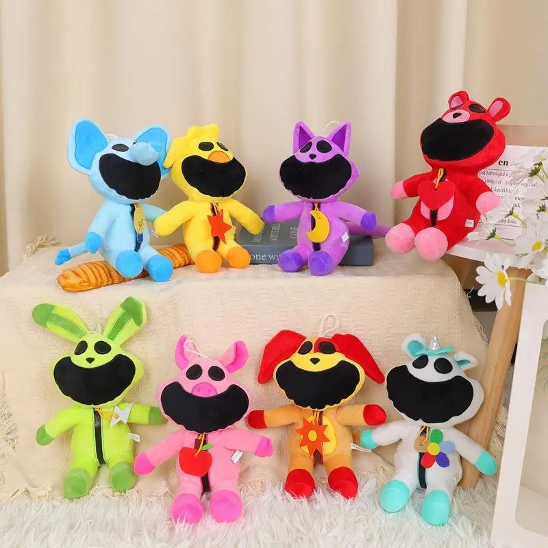 Smilingcritters Terrifying Smiling Animal Simplified Purple Cat Plush Toy