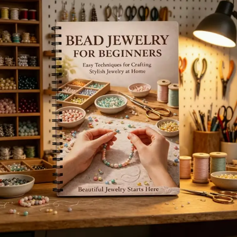 Beginner Bead Jewelry Making Guide Book, Step-By-Step Instructions for Crafting Beautiful Accessories, Perfect for DIY Enthusiasts