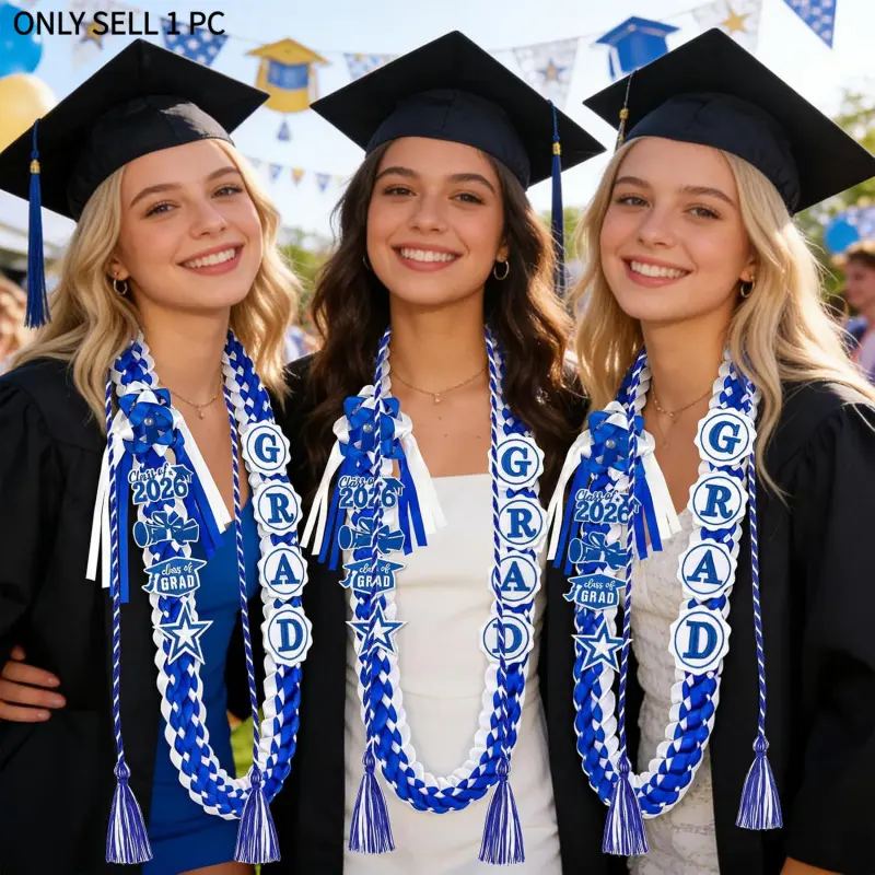 Class of 2026 Gift Ideas for Grads - Braided Graduation Ribbon Lei with Honor Sash, Two-Tone Tassel, Happy Graduation Gift & Party Decoration for College Students, Memorabilia Piece