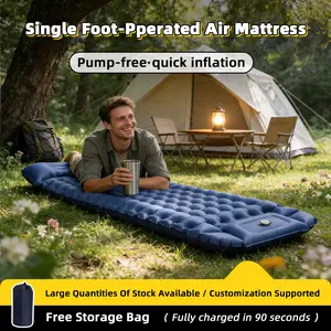 Ultralight Camping Sleeping Pad - Built-in Foot Pump Inflatable Air Mattress, Portable Compact Tent Sleeping Mat for Hiking, Backpacking & Outdoors