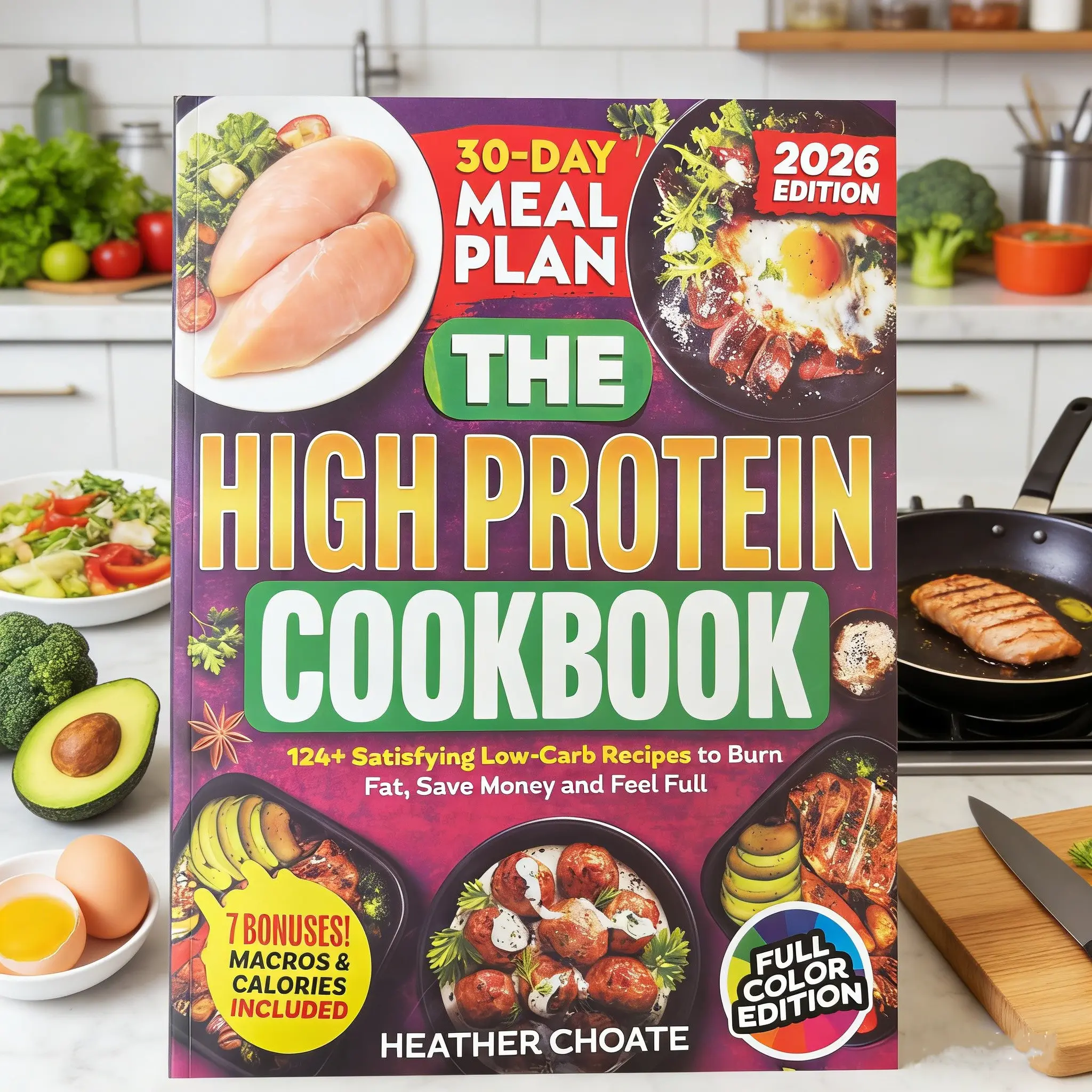 2026 Full Color Edition 30-Day Meal Plan, High Protein Diet Guide, Weight Loss Nutrition Control, Fitness Enthusiasts' Health Tips