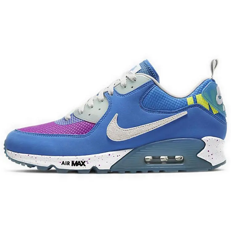 UNDEFEATED x Nike Air Max 90 Retro Fabric Cushioned Low-Top Running Shoes for Men and Women in Blue Verifiable, with credentials and supporting global authentication