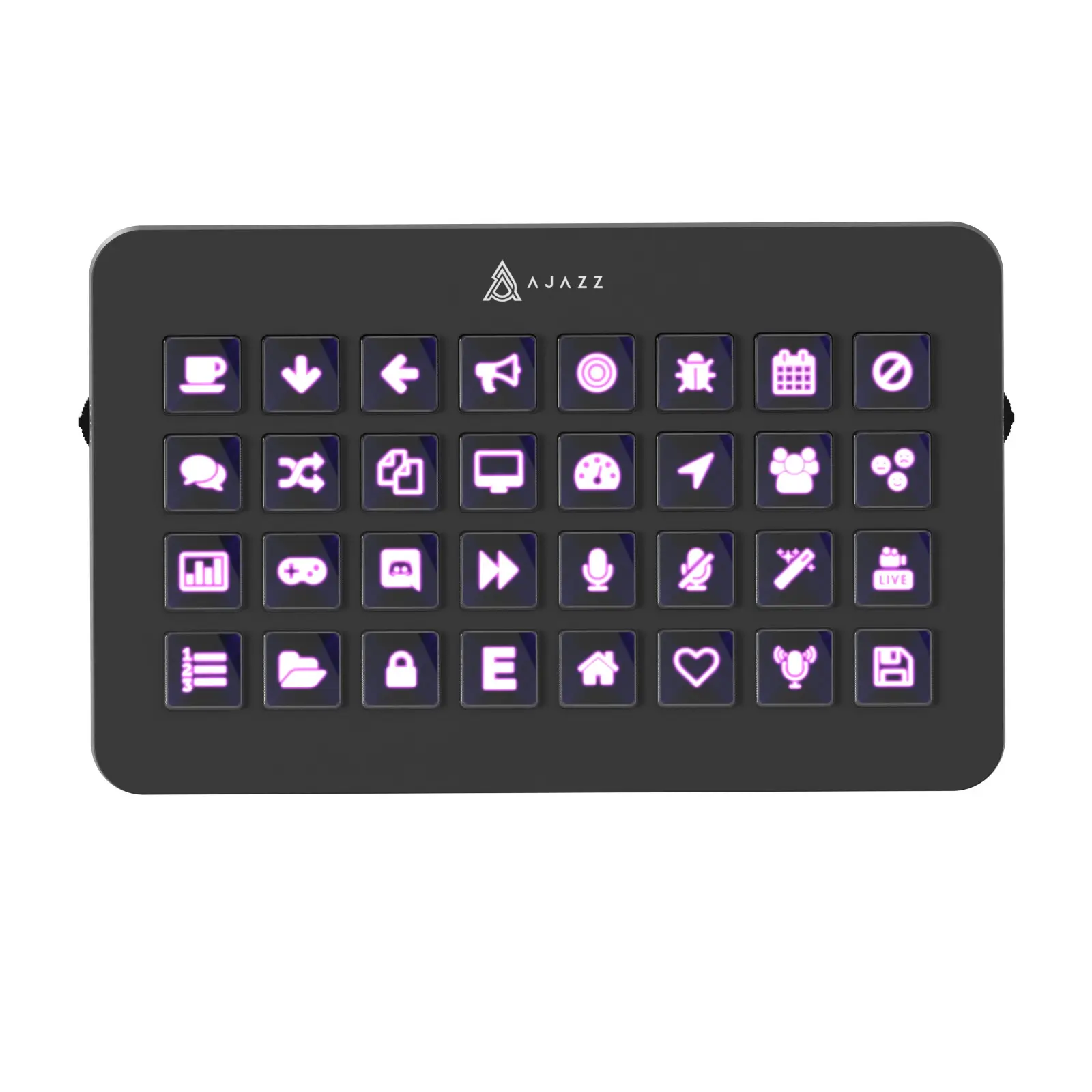 AJAZZ AKP032 wired console keyboard 32 key desktop assistant custom LCD button one click open rich plugin SPACE cloud space desktop assistant RGB suitable for gaming, office, live streaming, design, editing self media and office