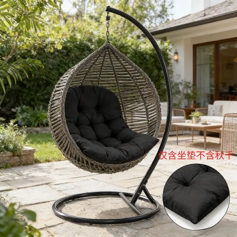 Egg Chair Cushion, Outdoor Garden Thick Soft Backrest Design, Single Person Hanging Swing Sofa Pad, Durable Fabric, Includes Only Seat Pad