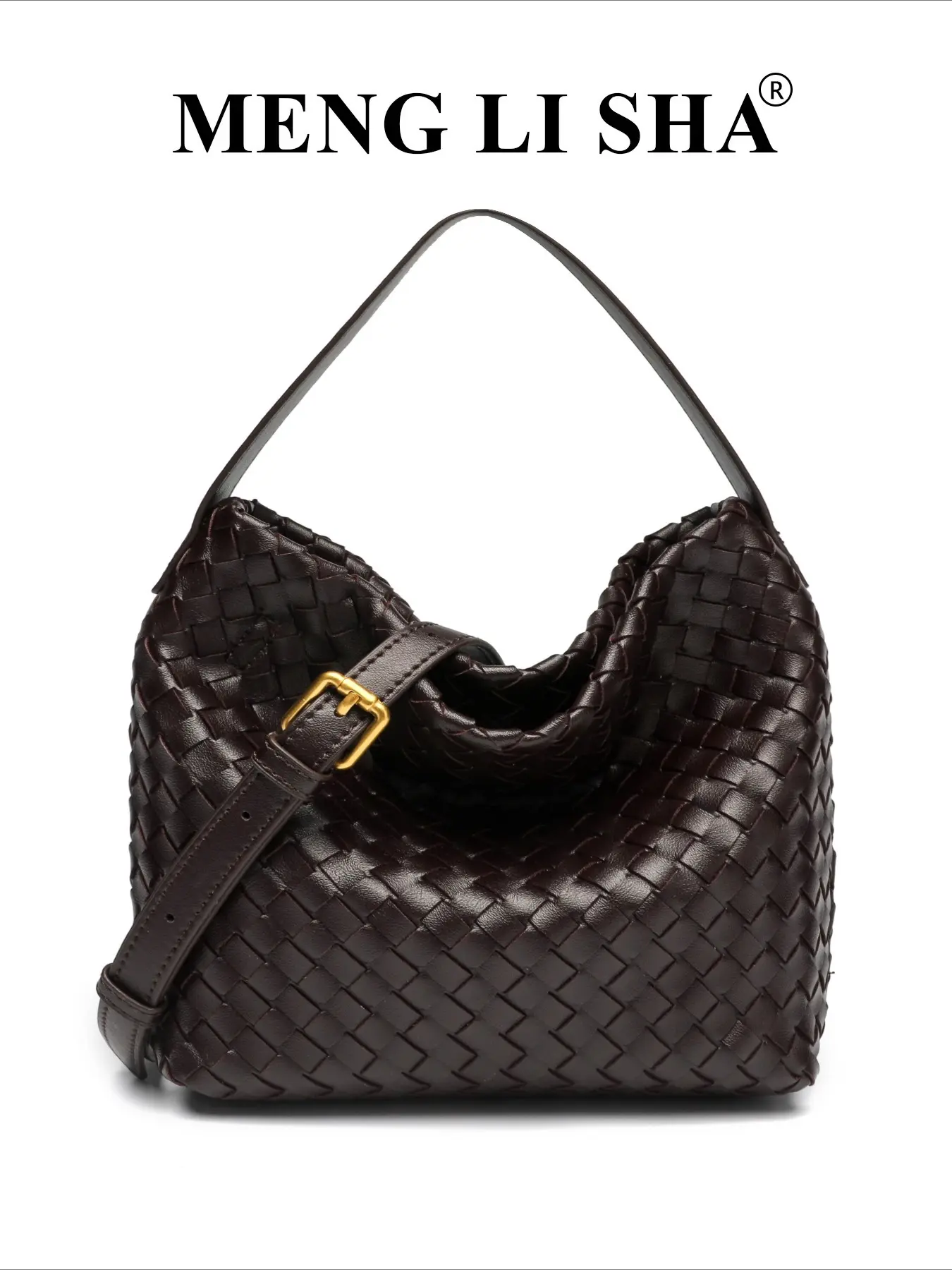 Live stream popular hand-woven Pu Leather Bag simple and versatile single shoulder messenger Fashion Tote bag multifunctional commuter portable bucket bag female 2026