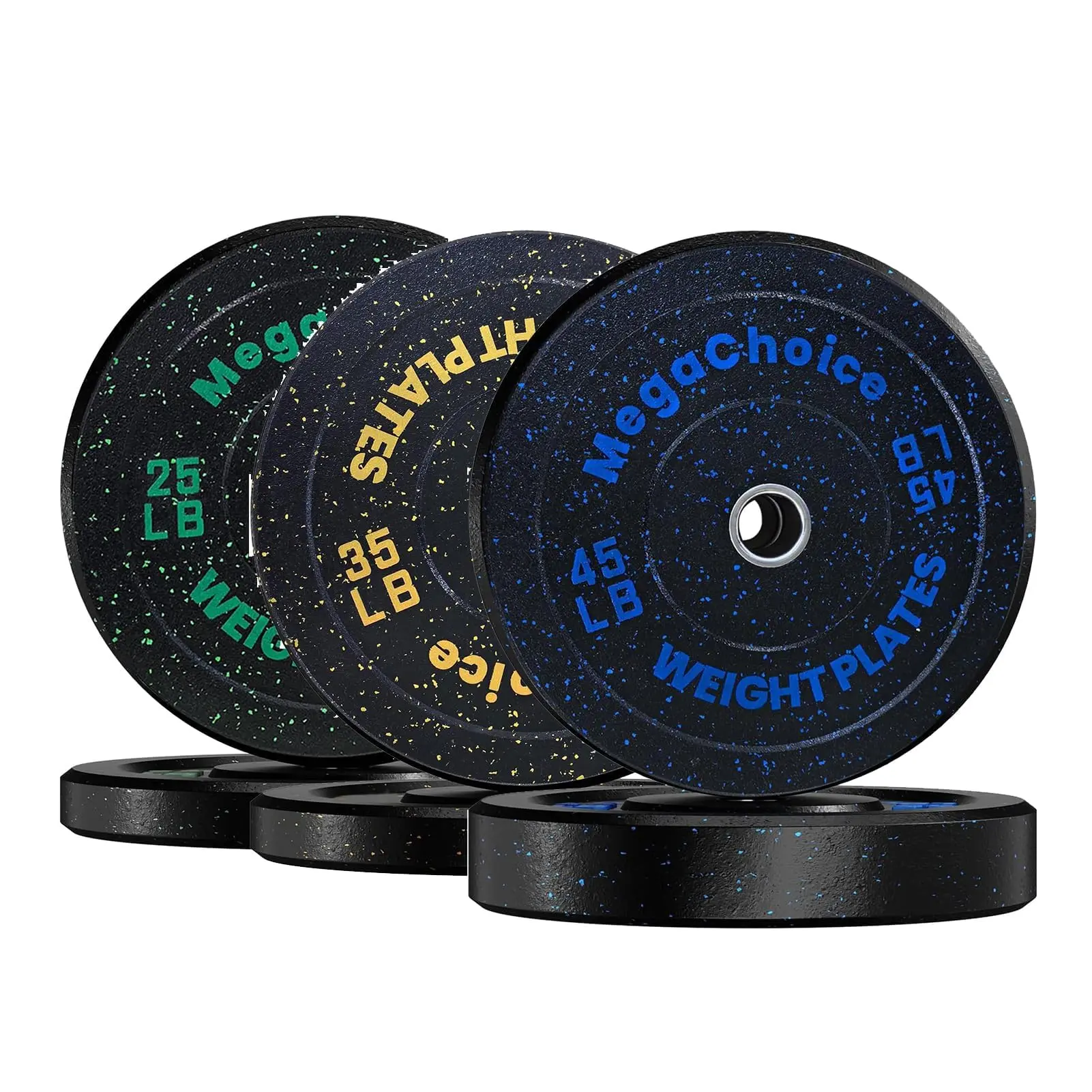 GARVEE210LB Heavy Duty Olympic Bumper Plates Set, Rubber Weight Plates with 2-Inch Hole, Includes 25LB, 35LB & 45LB Pairs, Crumb Rubber Construction for Weightlifting, Strength Training & Home Gym Workouts