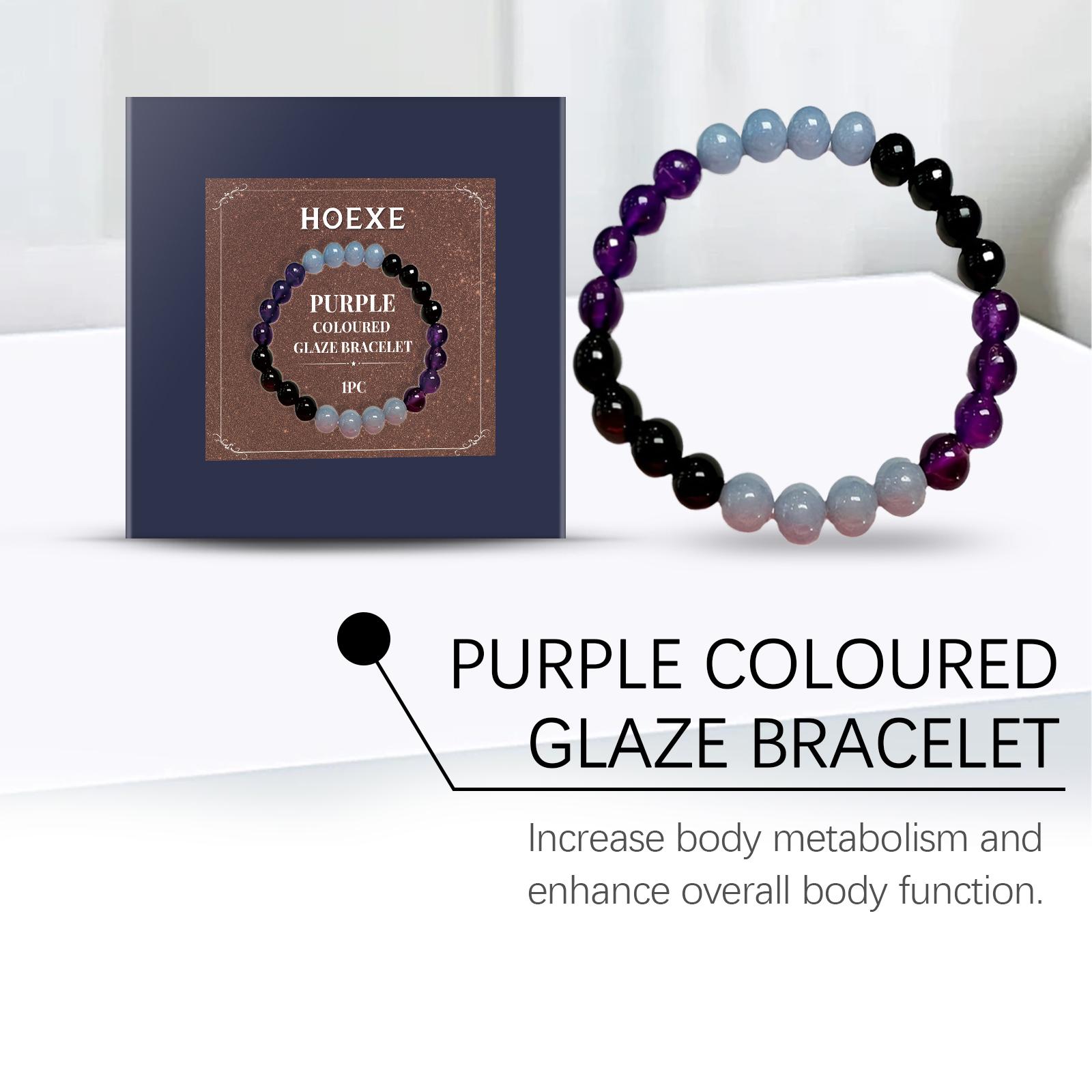 Hoexe Purple Glass Bracelet Glass Crystal Personality Fashion Decoration Clothing Accessory Hand Beaded Bracelet