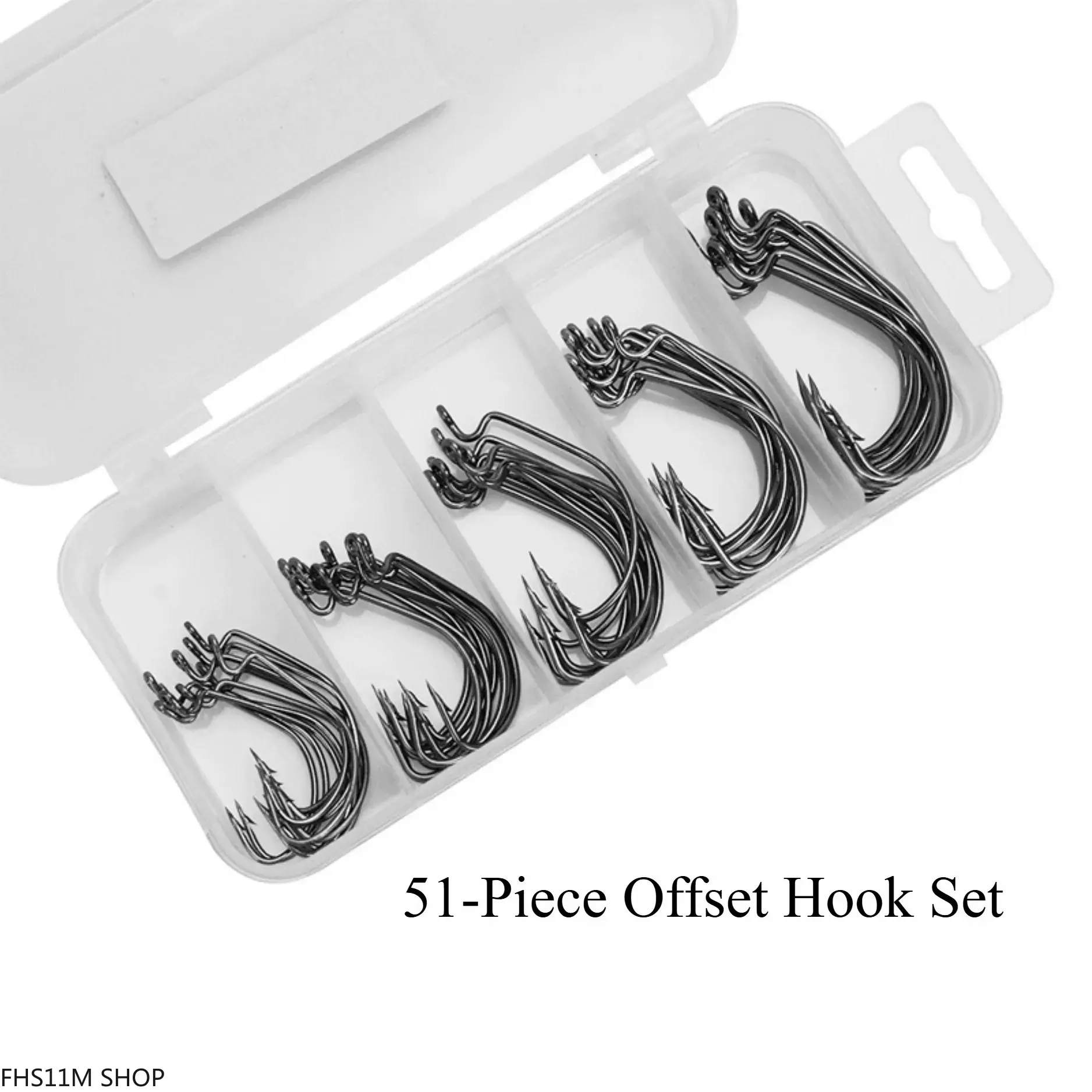 51-Piece Fishing Lure and Tackle Kit, Compact Unisex Set with Assorted Black Nickel Hooks and Accessories for Freshwater & Saltwater, 51-Pieces, Anti-Corrosion, Freshwater/Salt, Hook Replacements, Lures, Fishing Beginners, Fishing Lures, Practical Pack