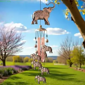 2026Elephant Wind Chimes for Outside – Handmade Large Metal Animal Memorial Windchimes with 35.4" Aluminum Bronze Tubes, Deep Melodic Sound, Perfect for Outdoor Home, Garden, Yard, Patio & Sympathy Memorial Decoration