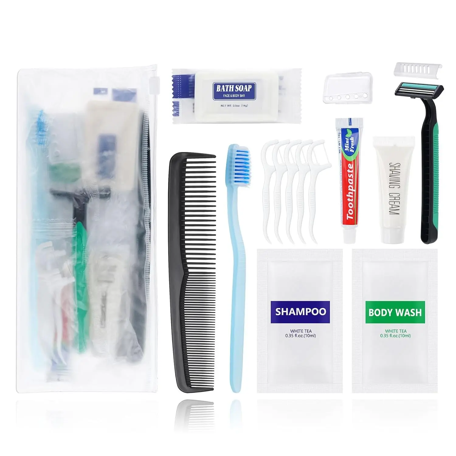 Pack of 5 Travel Size Toiletries Kit Individually Packed Personal Hygiene Kit for Men Homeless Care Package Supplies Bulk