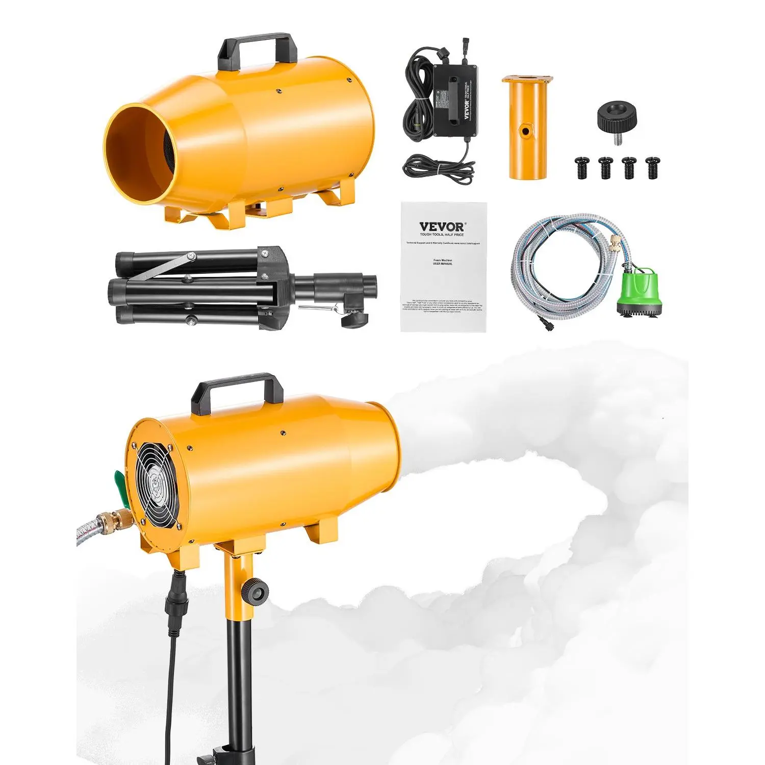 Foam Machine, Adjustable Angle Control Foam Cannon Party Machine, Bubble Cannon with Fan Triangular Structure, Dense Foams Maker for Backyard, Celebrations Party, Continuous Foams Output