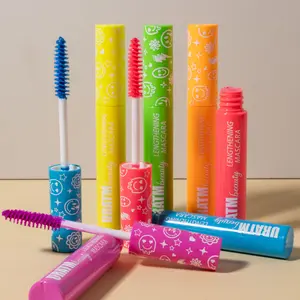 Vibrant Colored Lengthening Mascara Waterproof Smudge Resistant Neon Blue Green Purple Yellow Pink Orange Eyelash Mascara for Daily Festival Looks