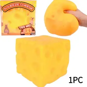 Giant Cheese Play Dough, Soft Large Block Slow Rise, Adult Teenage Decompression Squeeze Cube Stress Ball, Realistic Food Fidget Desk Decor Party Favorite