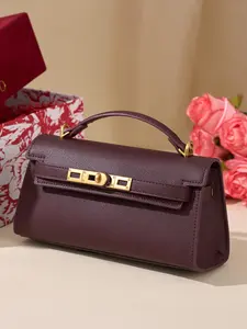 Fashion Crocodile Pattern PU Wine Women's Handbag, Small Crossbody Bag, Commuter Daily Use, Versatile Mini Shoulder Purse
