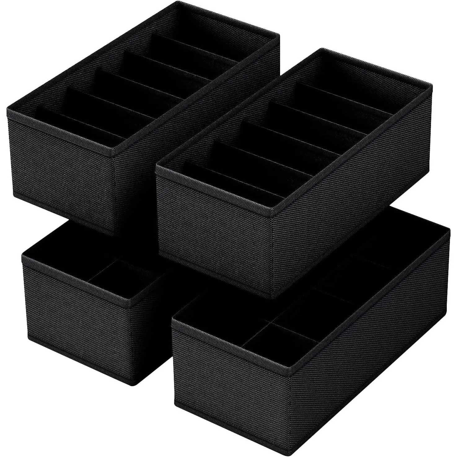 4 PACK Sock Underwear Drawer Organizer Dividers, Collapsible Cabinet Closet Storage Boxes for Clothes, Socks, Lingerie, Underwear, Tie, Belt,Bedroomedroom