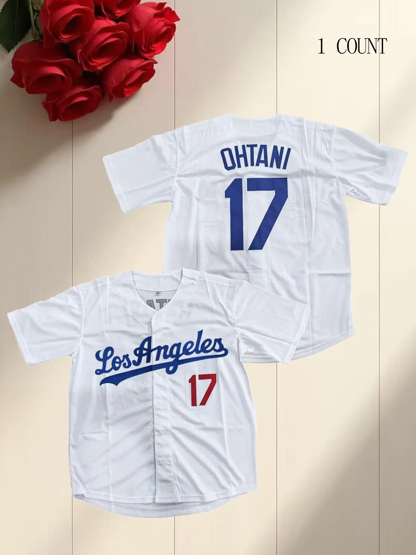 Men's Letter & Figure Embroidered Baseball Jersey, Casual Loose Short Sleeve V Neck Baseball Top, Athletic Tops for Fall & Winter, Men's Embroidery Sportswear for Training & Competition, Sportswear Clothing