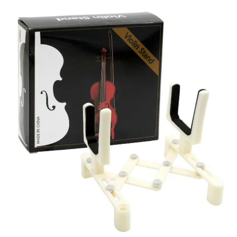 Portable Foldable Violin Stand with Bow Holder, Adjustable Support Fit for 1/8 to 4/4 Size Violins, Stable Lightweight Instrument Bracket