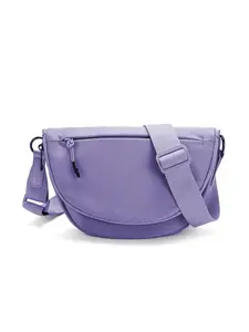 Lulu unisex semi-circular crossbody bag. Foldable design with magnetic buckle and zipper, anti-theft, breathable, waterproof, wear-resistant and expandable. Great for outdoor sports, daily wear, yoga and workouts, also as a mobile phone bag.