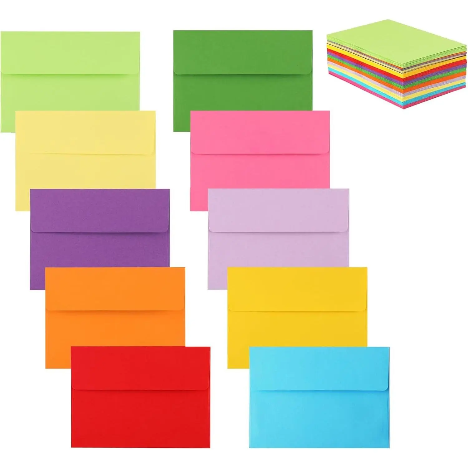 50 Pack 4x6 Envelopes, A6 Invitation Envelopes 6.5 x 4.75 for 4x6 Cards - Peel & Press, Ideal for Invitations, Weddings, Parties, Greeting Cards, Photos (Colorful)Gift