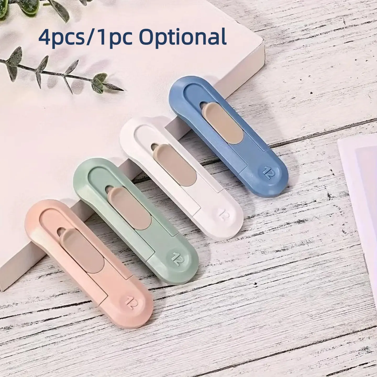 4pcs /1pc Mini Practical Deboxing Tool Retractable for Home Office Use Office Gadgets Demantling Serrated Blade Cut-proof Hand Unpacking Tool Paper Cutters Cutting Supplies
