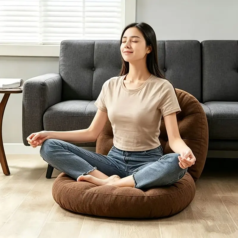 Japanese Floor Cushion, Outdoor Seat Pad, Thick Round Zazen Mat, Meditation Cushion, Yoga Pillow, Comfortable Rebound, Comfy Cushions