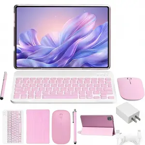 【DealsForYouDays】Android 15 Tablet 10.1", Tablet with Keyboard Mouse Stylus & Case, 4GB RAM 64GB ROM, Dual SIM, 1280x800 IPS, 13MP Camera, 5000mAh,for Valentine’s Day Gift