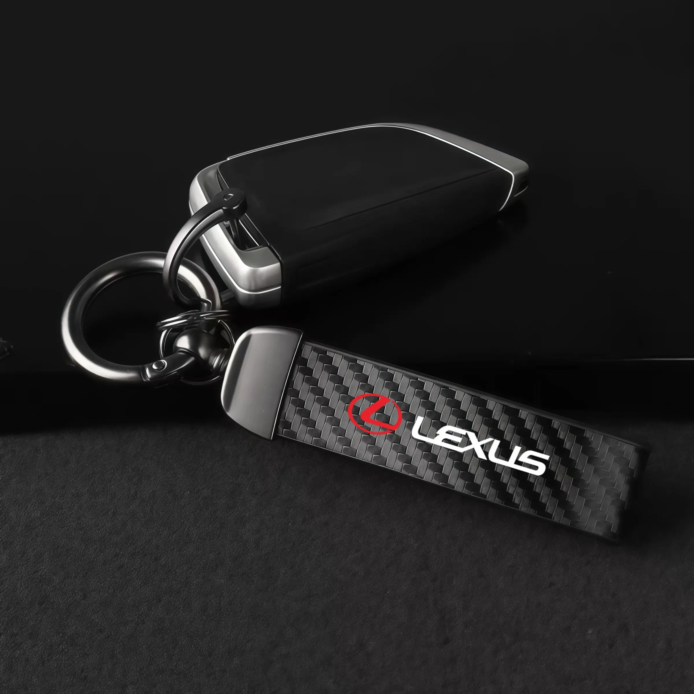 Leather Car Metal Keychain Key Ring, Car Key Holder for Lexus Models, Universal Automotive Decoration Accessory, Durable and Stylish Design