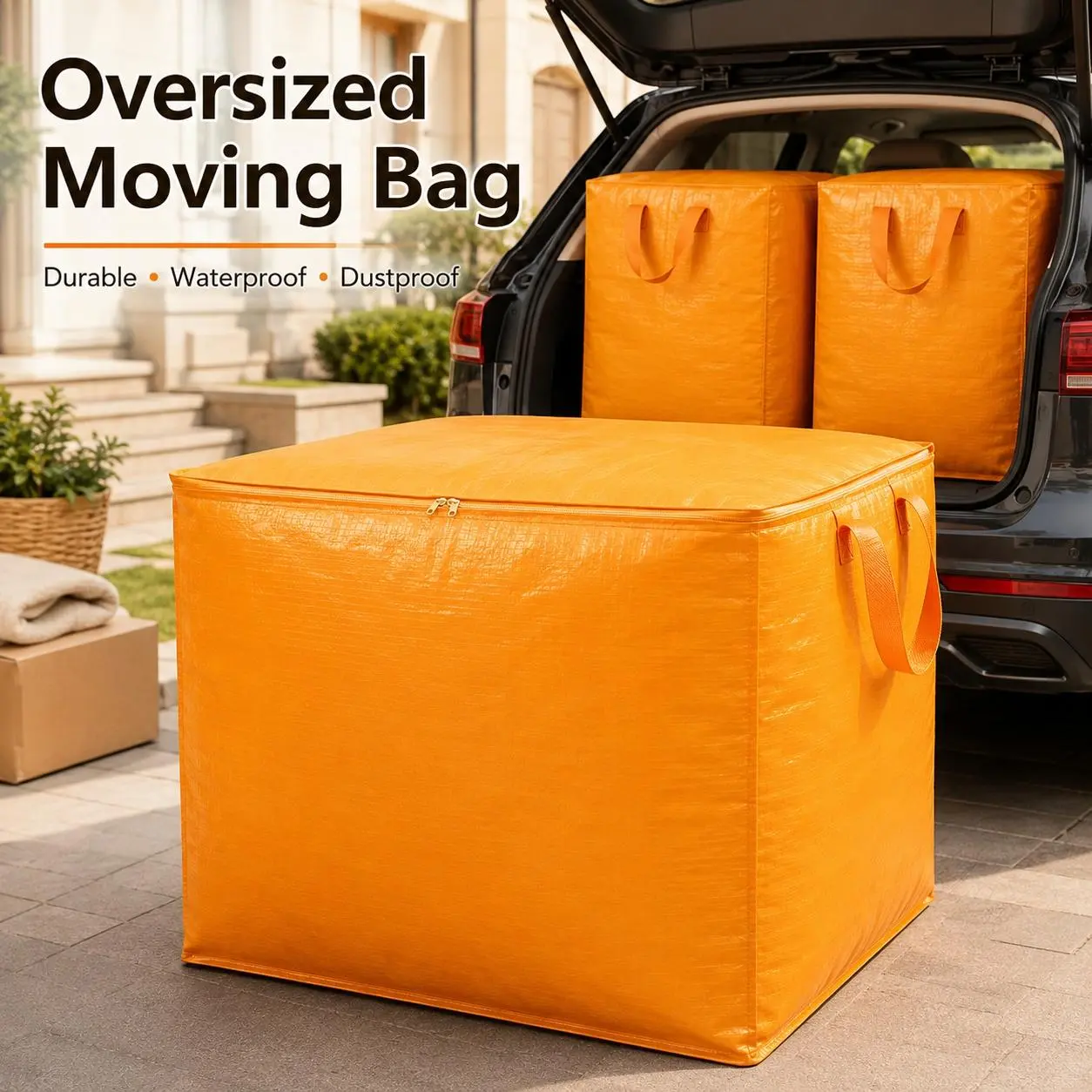 300L Extra Large Moving & Storage Bag, Thick Durable Dustproof Organizer for Clothes, Bedding, Dorm, Moving & Home Storage, Grey