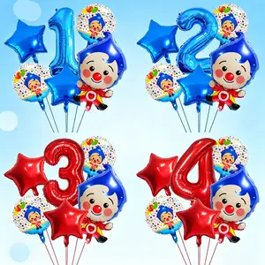 Circus Theme /blue Number Aluminum Foil Balloons, 8 Pieces, 32 Inch, Birthday Party Decor, Halloween, New Year, Kids Festival