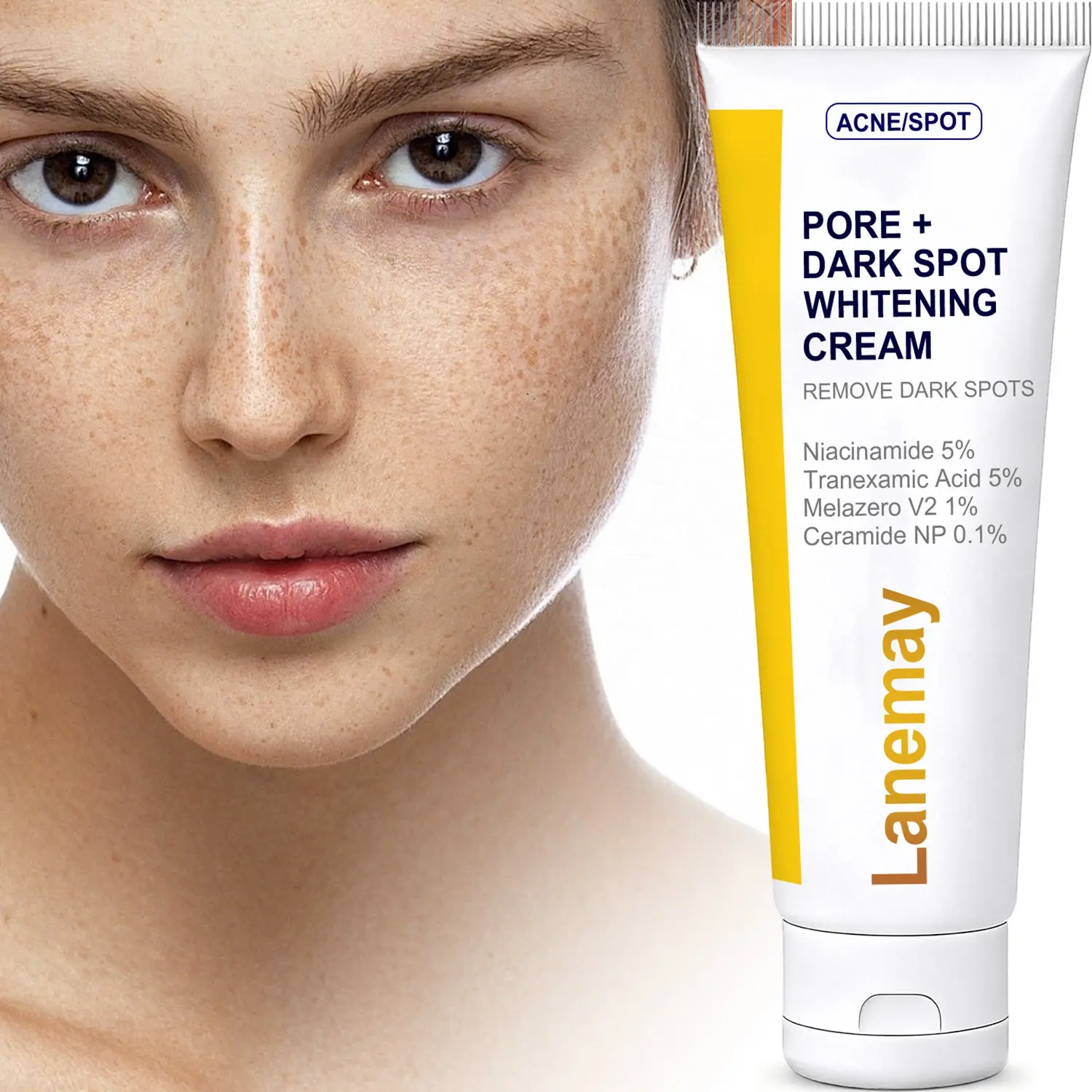 Pore + Dark Spot Brightening Cream | Helps Fade Look of Dark Spots, Even Skin Tone, Improves Large Pores, Helps Control Oil, Brightens Skin, with 5% Niacinamide, 5% Tranexamic Acid